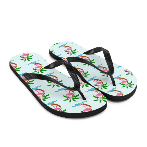 Flamingo Flip-Flops — Blue - Image 3