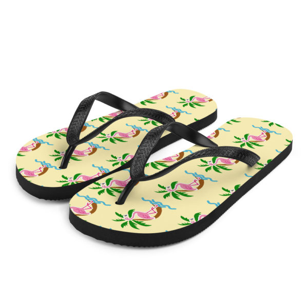 Flamingo Flip-Flops — Yellow - Image 2