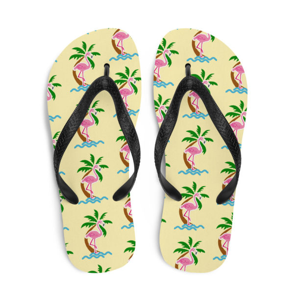 Flamingo Flip-Flops — Yellow