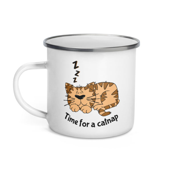 'Time for a Catnap' Enamel Mug - Image 5