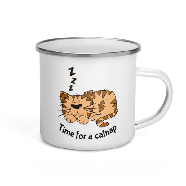 'Time for a Catnap' Enamel Mug - Image 3