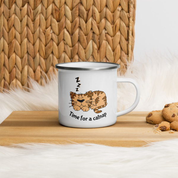 'Time for a Catnap' Enamel Mug - Image 7