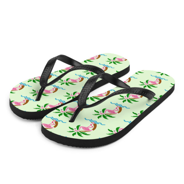 Flamingo Flip-Flops — Green - Image 2