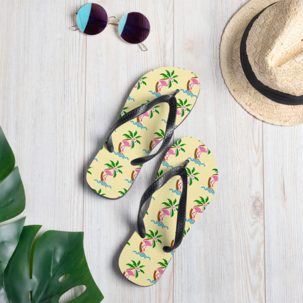 Flamingo Flip-Flops — Yellow - Image 6