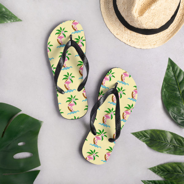 Flamingo Flip-Flops — Yellow - Image 5