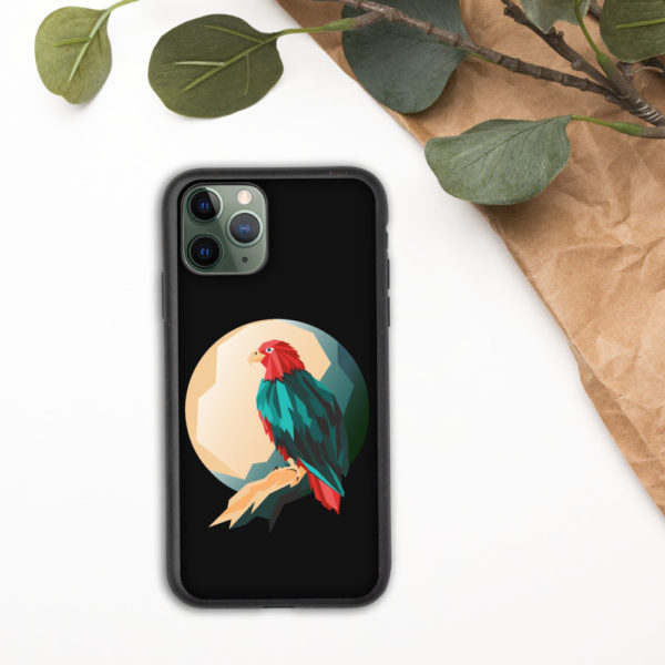 Eagle Design Biodegradable Phone Case — Black - Image 2