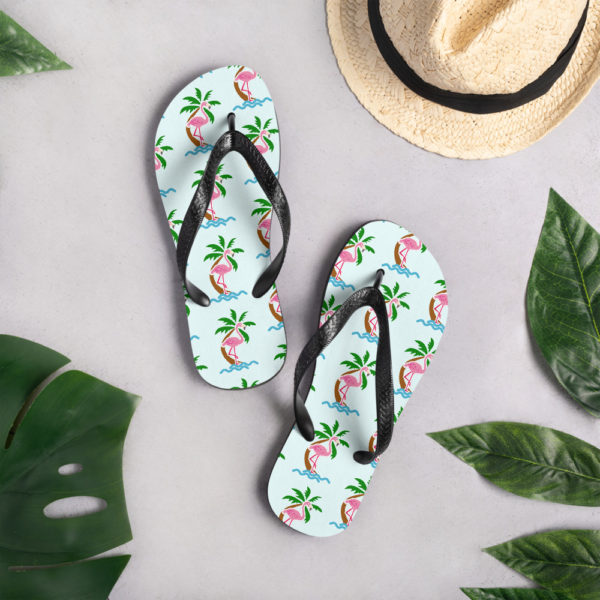 Flamingo Flip-Flops — Blue - Image 5