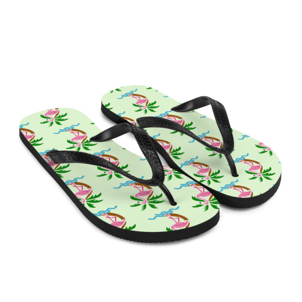 Flamingo Flip-Flops — Green - Image 3