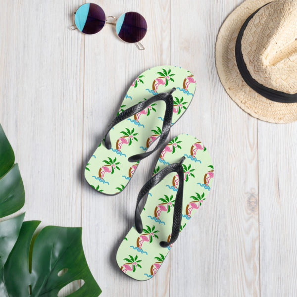 Flamingo Flip-Flops — Green - Image 5