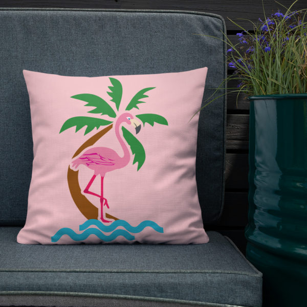 Pink Flamingo Premium Pillow - Image 2