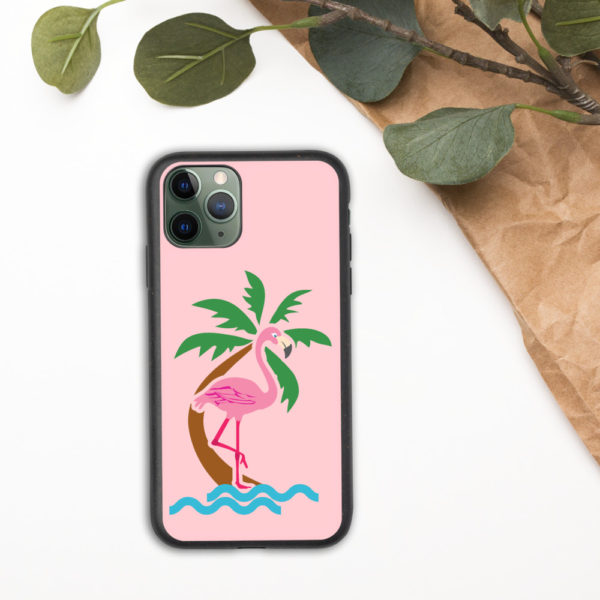 Flamingo Biodegradable Phone Case - Image 2