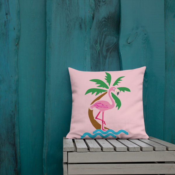 Pink Flamingo Premium Pillow - Image 6