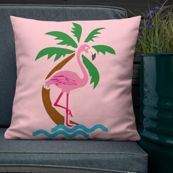 Pink Flamingo Premium Pillow