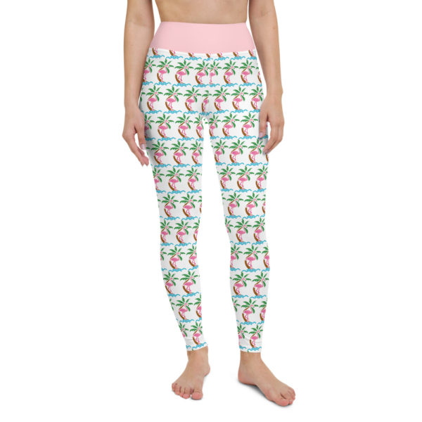 Flamingo yoga leggings front