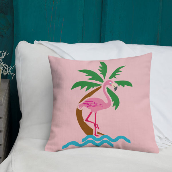 Pink Flamingo Premium Pillow - Image 8