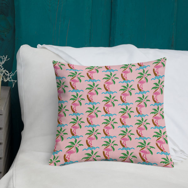 Pink Flamingo Premium Pillow - Image 9