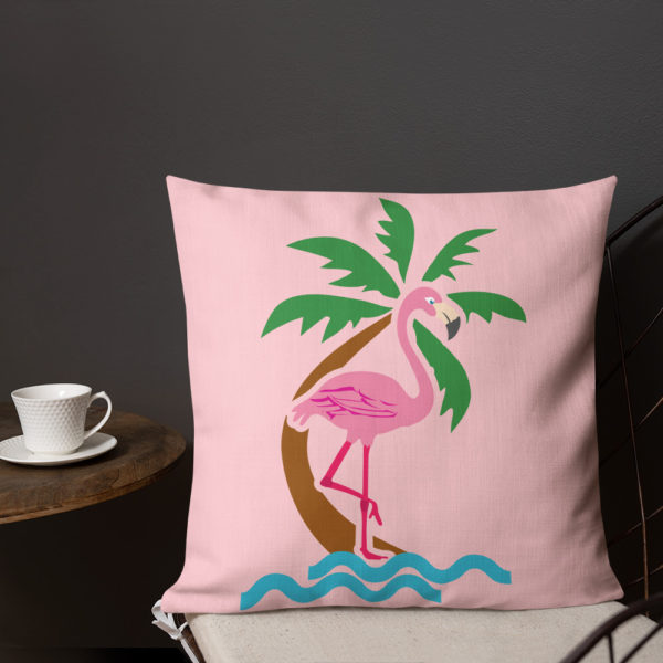 Pink Flamingo Premium Pillow - Image 4