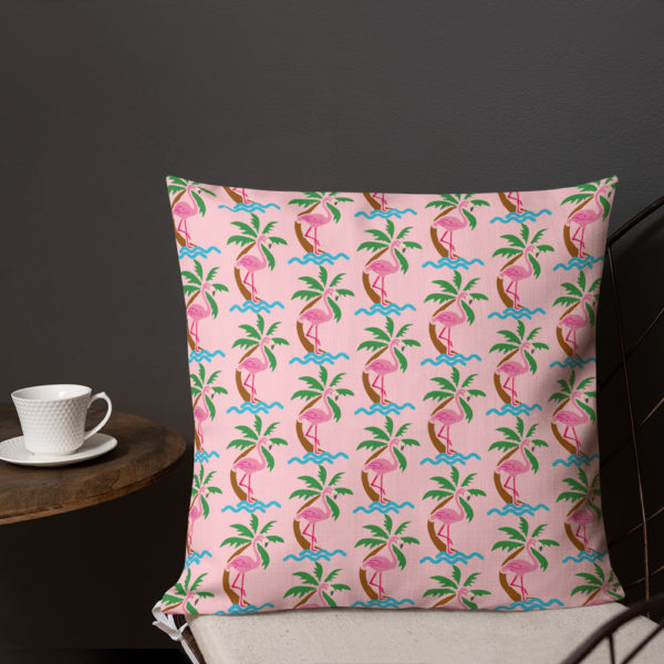 Pink Flamingo Premium Pillow - Image 5