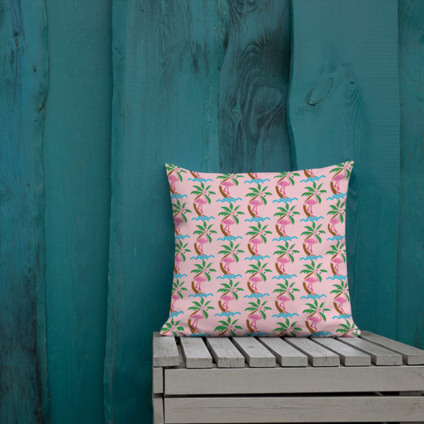 Pink Flamingo Premium Pillow - Image 7