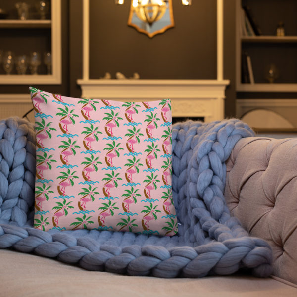 Pink Flamingo Premium Pillow - Image 11