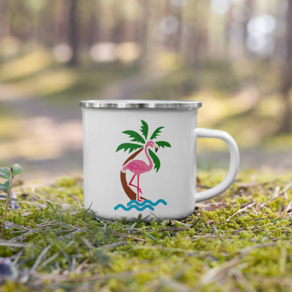 Flamingo Enamel Mug