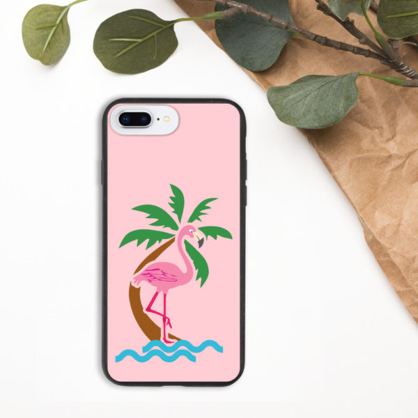 Flamingo Biodegradable Phone Case - Image 4