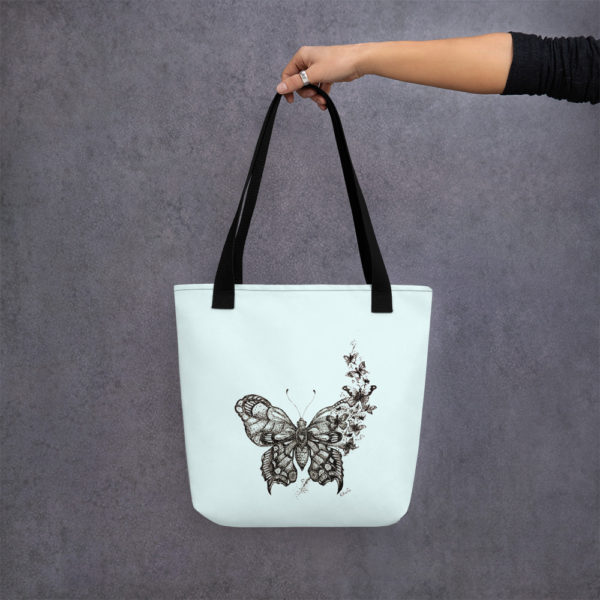 Butterfly Tote Bag in Pastel Blue by Charlie Munro