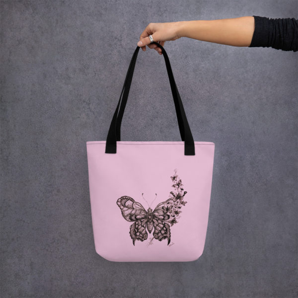 Butterfly Tote Bag in Pastel Pink by Charlie Munro