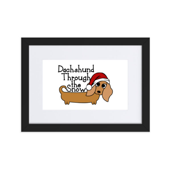 Dachshund Through the Snow Framed Poster