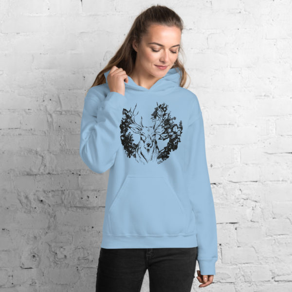 Stag Unisex Hoodie by Charlie Munro — Blue or Grey