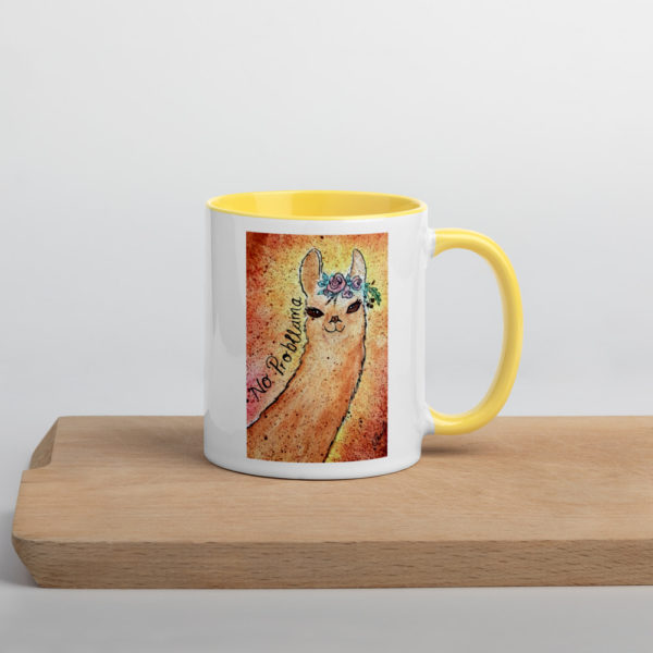 No Probllama Mug with Colour Inside - Image 5