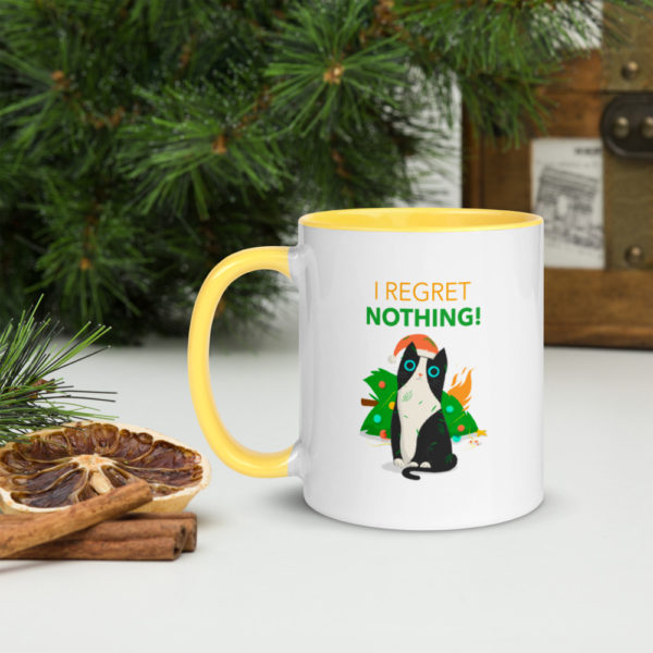 I Regret Nothing Christmas Mug with Colour Inside - Image 4