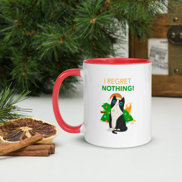 I Regret Nothing Christmas Mug with Colour Inside