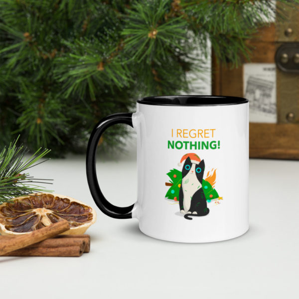 I Regret Nothing Christmas Mug with Colour Inside - Image 2