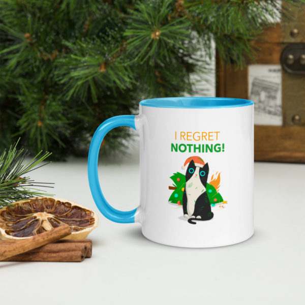 I Regret Nothing Christmas Mug with Colour Inside - Image 3