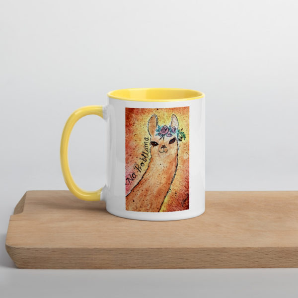 No Probllama Mug with Colour Inside - Image 7