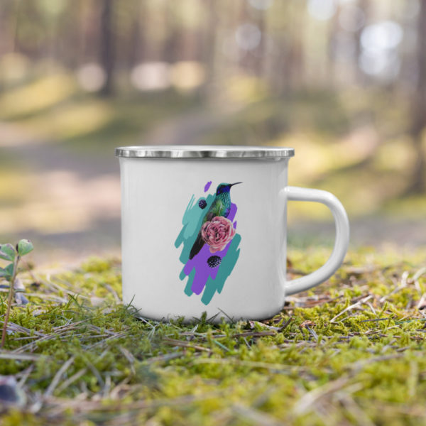 Hummingbird Enamel Mug