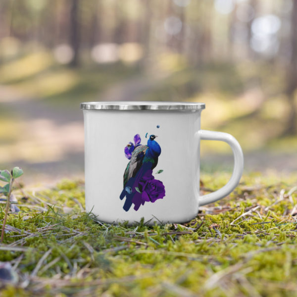 Peacock Enamel Mug