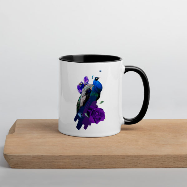 Peacock Mug with Colour Inside