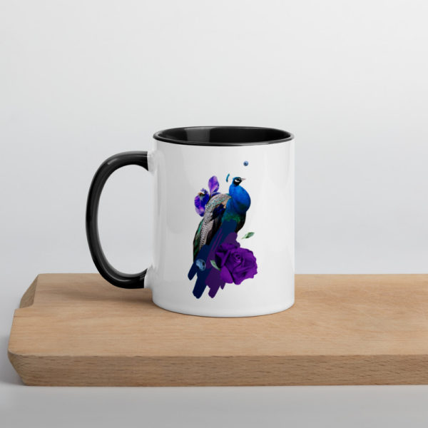 Peacock Mug with Colour Inside - Image 3