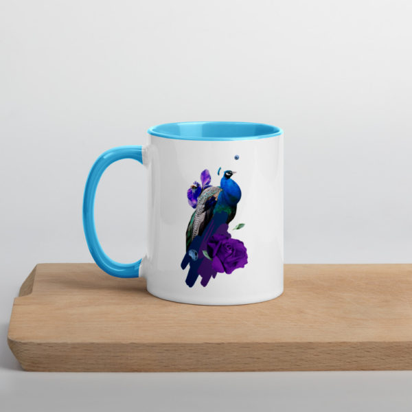 Peacock Mug with Colour Inside - Image 6