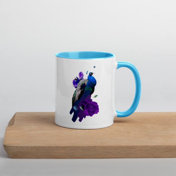 Peacock Mug with Colour Inside - Image 4