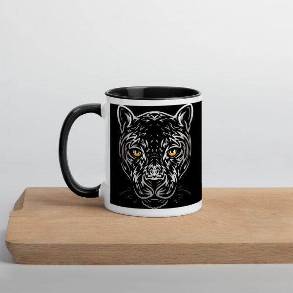 Black Panther Mug with Colour Inside - Image 3