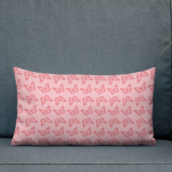 Butterfly Premium Pillow in Pink - Image 3