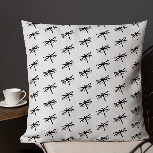 Dragonfly Premium Pillow in Grey - Image 4