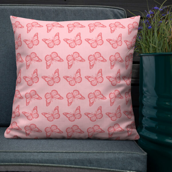 Butterfly Premium Pillow in Pink