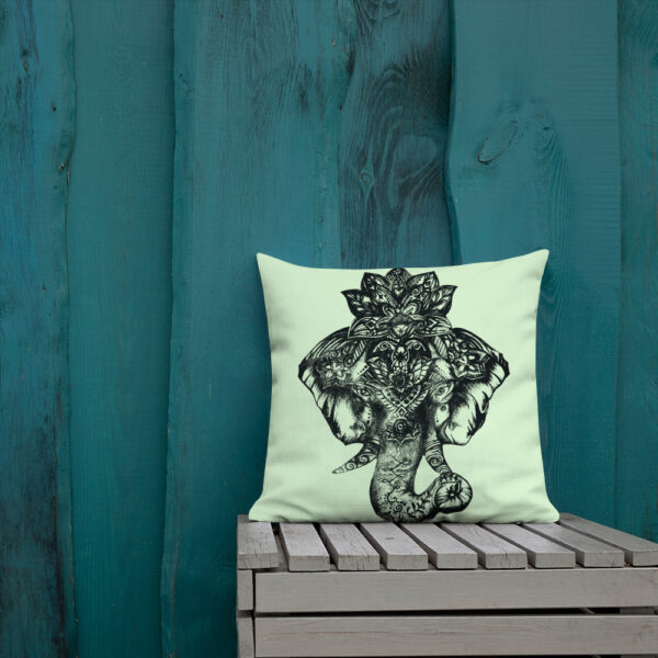 Elephant Premium Cushion in Green by Charlie Munro - Image 11