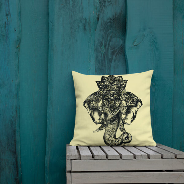 Elephant Premium Cushion in Yellow by Charlie Munro - Image 11