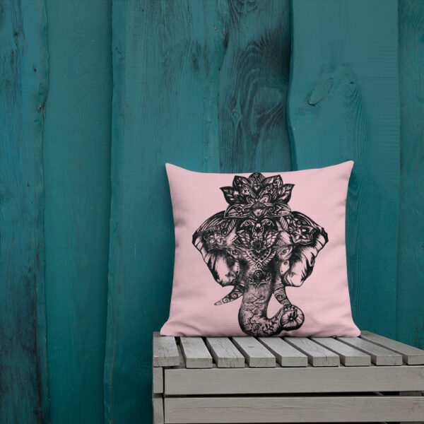 Elephant Premium Cushion in Pink by Charlie Munro - Image 11