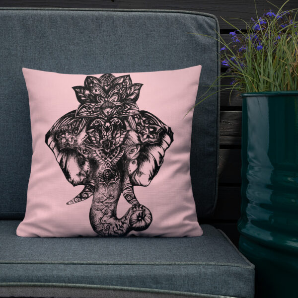 Elephant Premium Cushion in Pink by Charlie Munro - Image 3